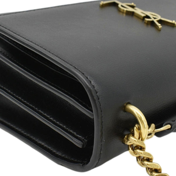 YVES SAINT LAURENT Monogram Sunset Medium Leather Shoulder Bag Black