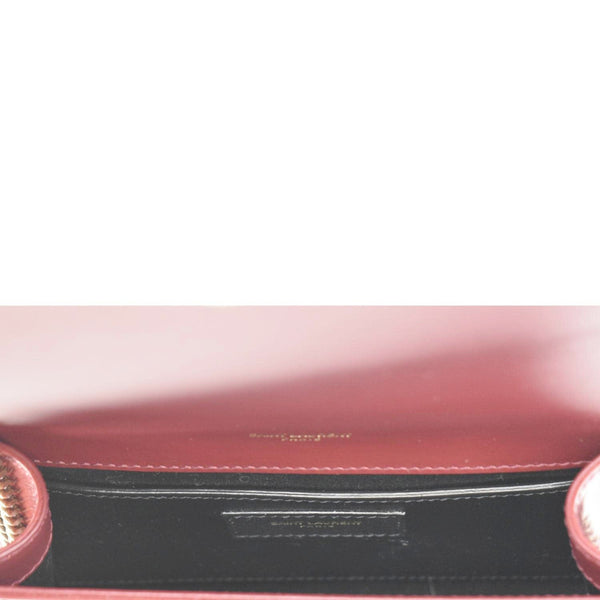 YVES SAINT LAURENT Kate Small Leather Chain Shoulder Bag Burgundy