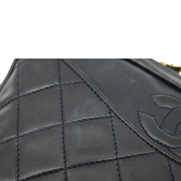CHANEL Vintage Quilted Leather Camera Crossbody Bag Black