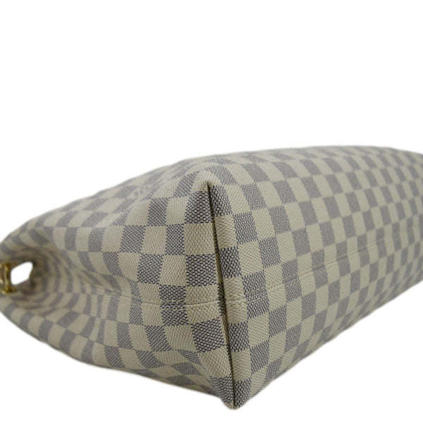 LOUIS VUITTON Graceful MM Damier Azur Hobo Shoulder Bag White