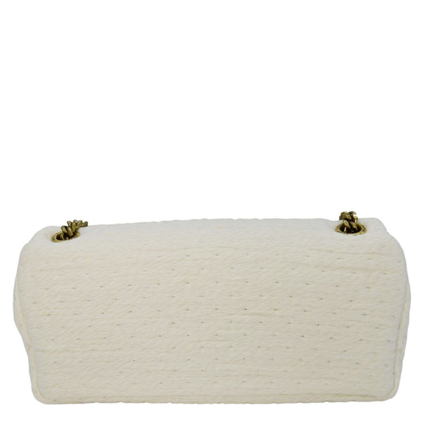 YVES SAINT LAURENT Calypso Organza Leather Crossbody Bag White