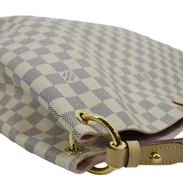 LOUIS VUITTON Graceful MM Damier Azur Hobo Shoulder Bag White