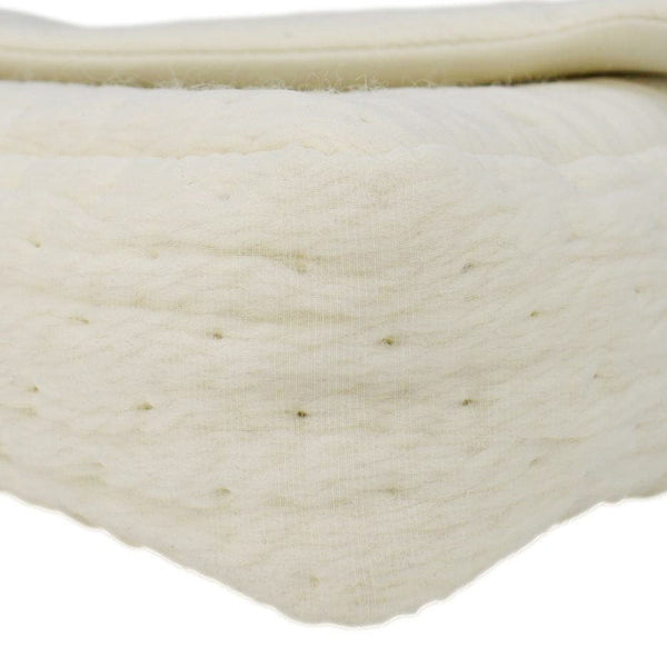 YVES SAINT LAURENT Calypso Organza Leather Crossbody Bag White