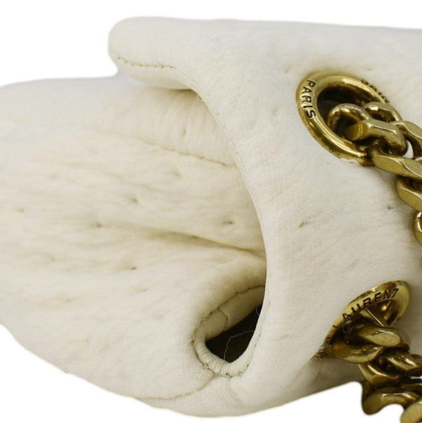 YVES SAINT LAURENT Calypso Organza Leather Crossbody Bag White