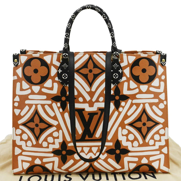 LOUIS VUITTON Onthego GM Crafty Monogram Giant Canvas Shoulder Bag Orange