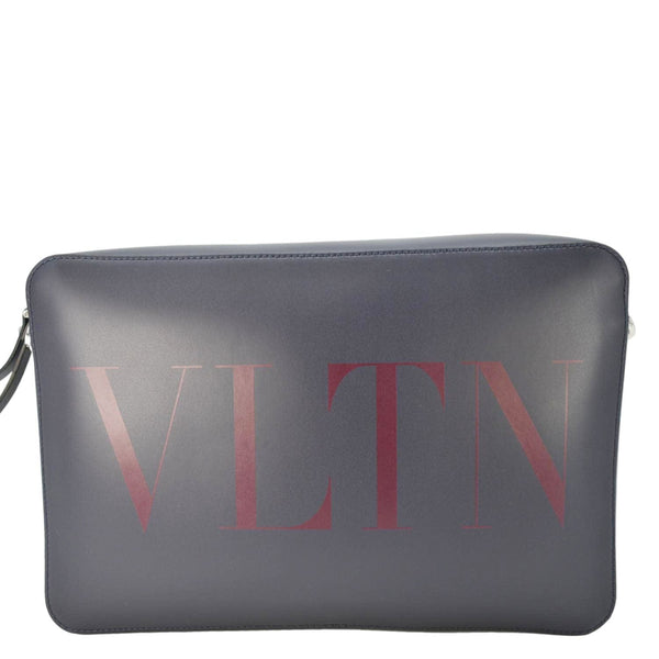 VALENTINO GARAVANI VLTN Leather Crossbody Bag Navy Blue