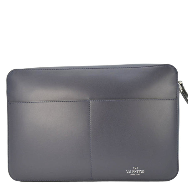 VALENTINO GARAVANI VLTN Leather Crossbody Bag Navy Blue