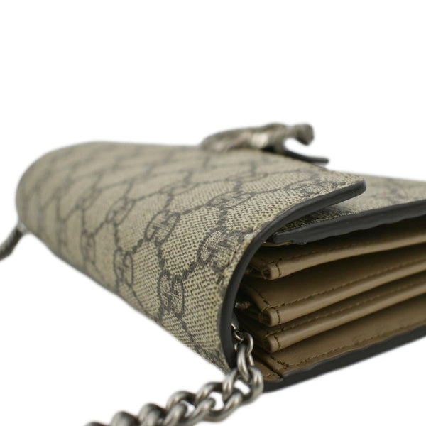 GUCCI Dionysus GG Supreme Crossbody Chain Wallet Beige 401231