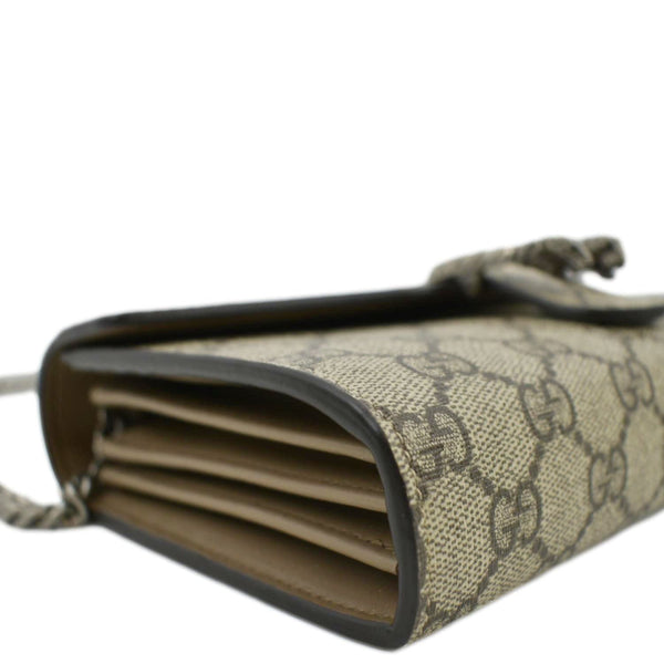 GUCCI Dionysus GG Supreme Crossbody Chain Wallet Beige 401231
