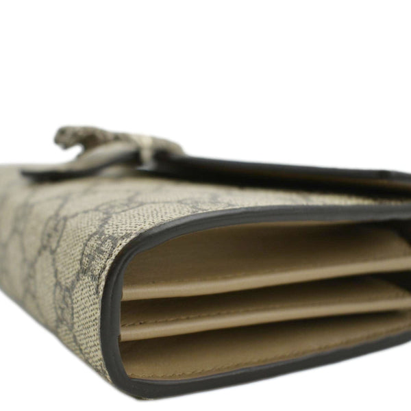 GUCCI Dionysus GG Supreme Crossbody Chain Wallet Beige 401231