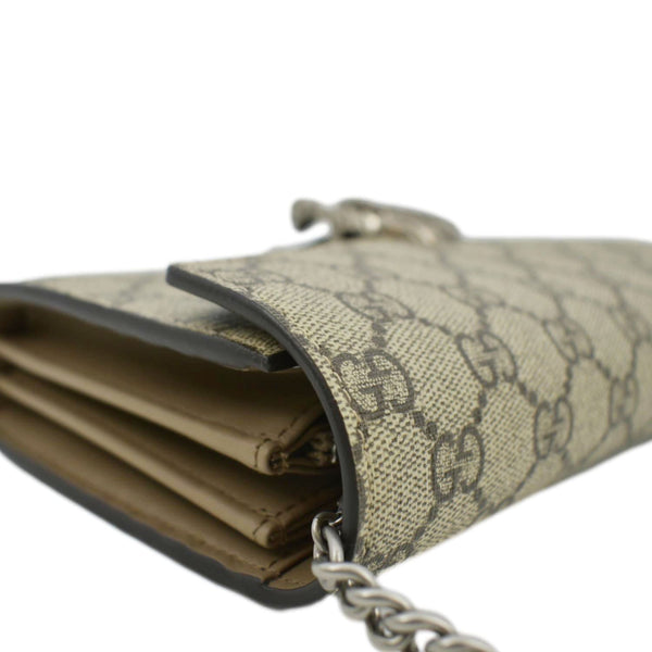 GUCCI Dionysus GG Supreme Crossbody Chain Wallet Beige 401231