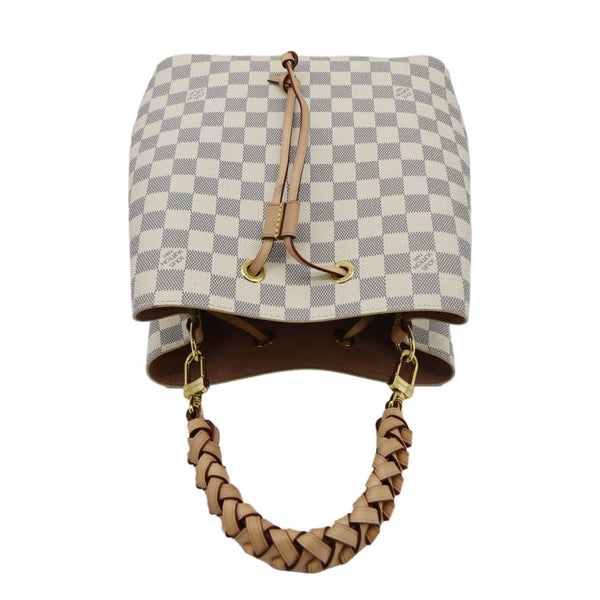 LOUIS VUITTON Neonoe Braided Handle Damier Crossbody Bag White upperl ook