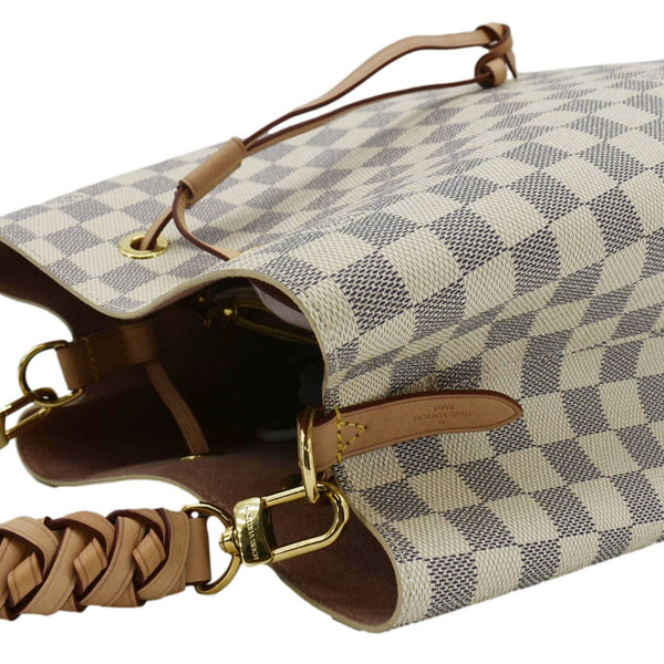 LOUIS VUITTON Neonoe Braided Handle Damier Azur Crossbody Bag White