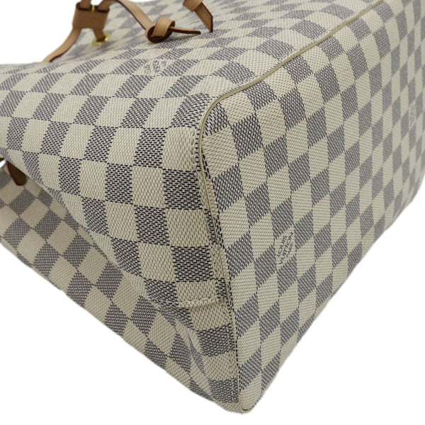 LOUIS VUITTON Neonoe Braided Handle Damier Azur Crossbody Bag White