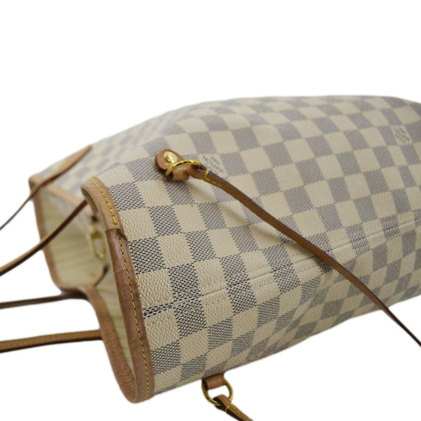 LOUIS VUITTON Neverfull MM Damier Azur Shoulder Bag White