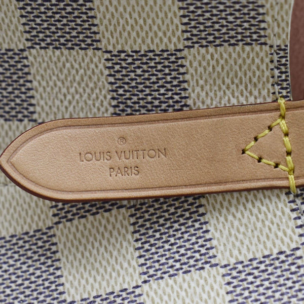 LOUIS VUITTON Neonoe Braided Handle Damier Azur Crossbody Bag White