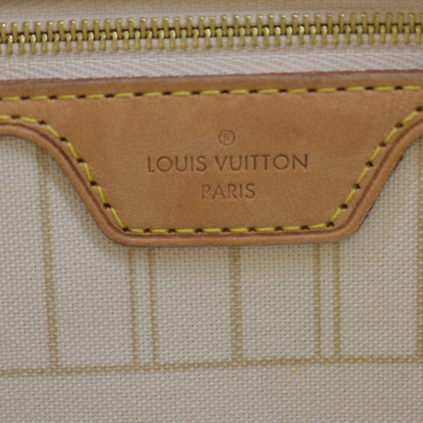 LOUIS VUITTON Neverfull MM Damier Azur Shoulder Bag White