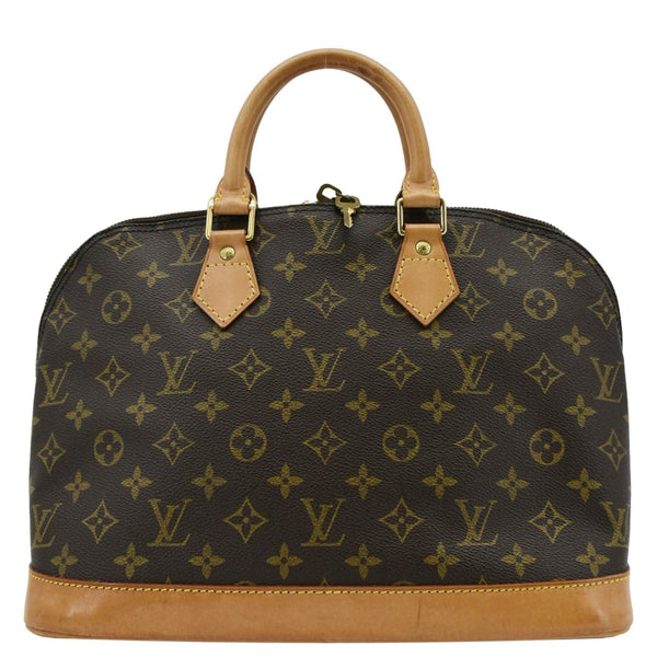 LOUIS VUITTON Alma PM Monogram Canvas Satchel Bag Brown