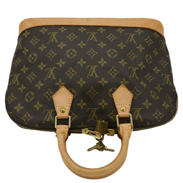 LOUIS VUITTON Alma PM Monogram Canvas Satchel Bag Brown