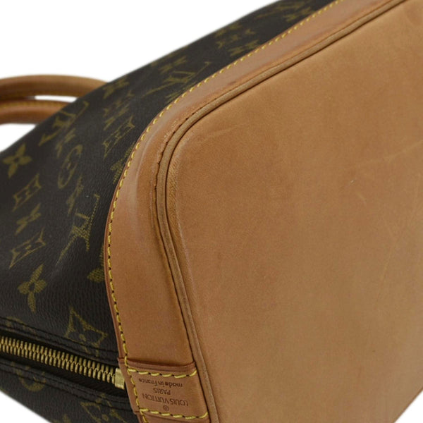 LOUIS VUITTON Alma PM Monogram Canvas Satchel Bag Brown
