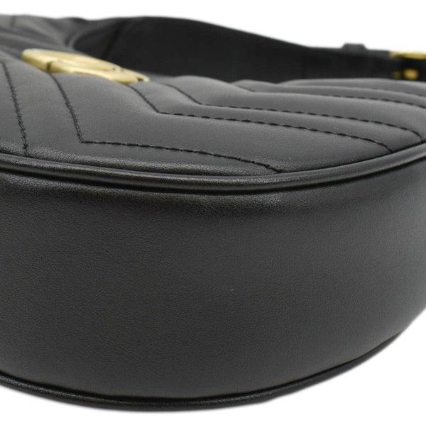 GUCCI Mini Leather Shoulder Bag Black lower right corner look