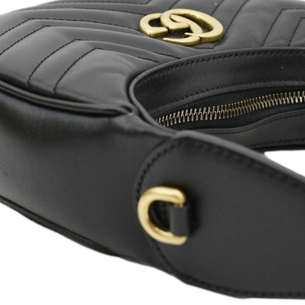GUCCI Mini Leather Shoulder Bag Black upper leftcorner look