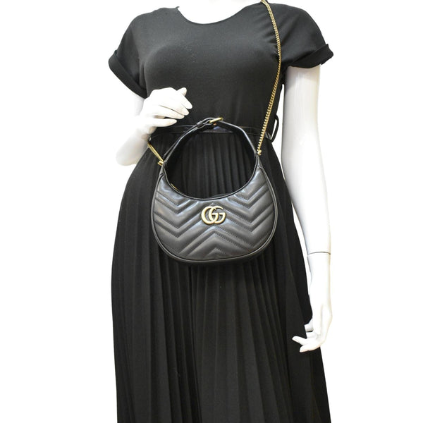 GUCCI Mini Leather Shoulder Bag Black dummy look