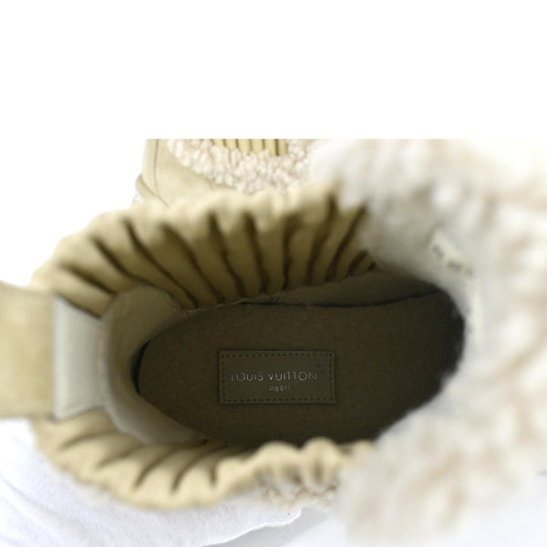 LOUIS VUITTON Ruby Flat Suede Ankle Boot Beige Size 36 1/2