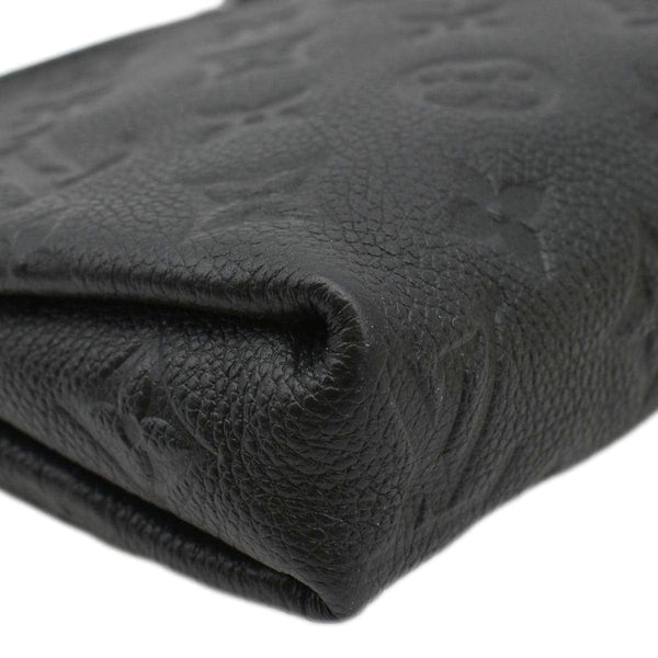 LOUIS VUITTON Empreinte Clutch Crossbody Bag Black lower left corner look