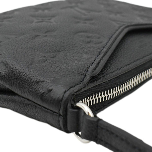 LOUIS VUITTON Empreinte Clutch Crossbody Bag Black upper left corner look