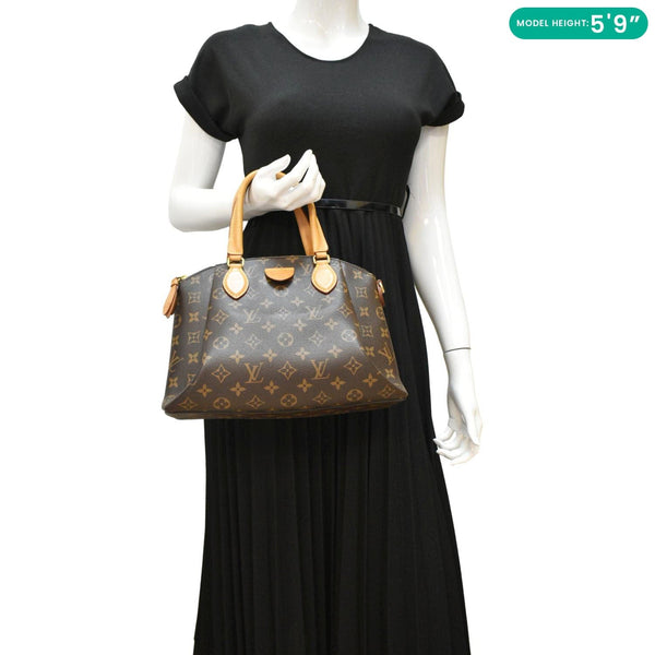 LOUIS VUITTON Rivoli PM Monogram Canvas Satchel Bag Brown