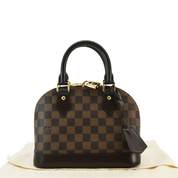 LOUIS VUITTON Alma BB Damier Ebene Satchel Bag Brown