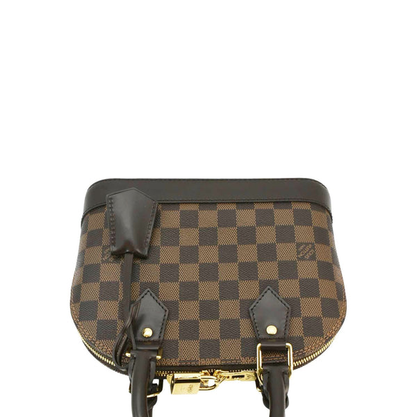 LOUIS VUITTON Alma BB Damier Ebene Satchel Bag Brown