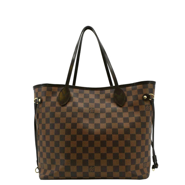 LOUIS VUITTON Neverfull MM Damier Ebene Tote Bag Brown