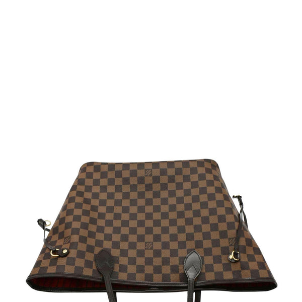 LOUIS VUITTON Neverfull MM Damier Ebene Tote Bag Brown