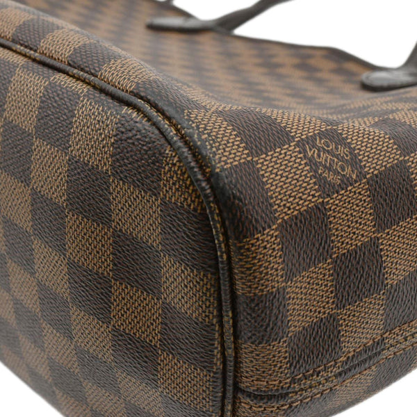 LOUIS VUITTON Neverfull MM Damier Ebene Tote Bag Brown