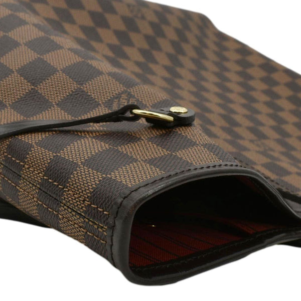 LOUIS VUITTON Neverfull MM Damier Ebene Tote Bag Brown