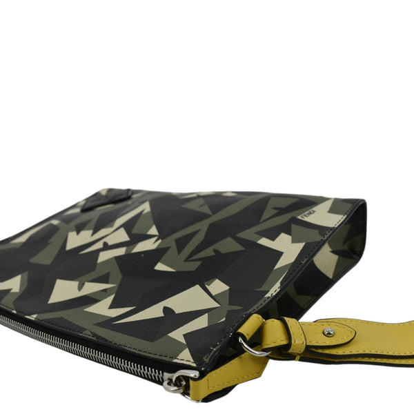 FENDI Leather Clutch Zip Pouch Black