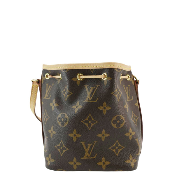 LOUIS VUITTON Monogram Nano Noe Monogram Canvas Crossbody Bag Brown