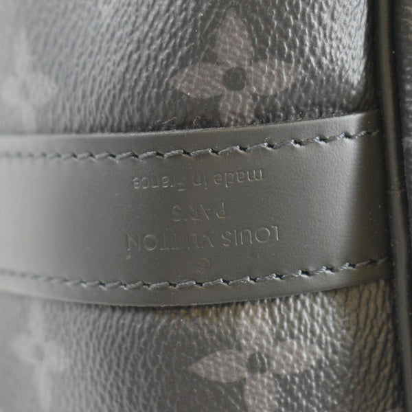 LOUIS VUITTON Keepall 55 Bandouliere Monogram Eclipse Travel Bag Black