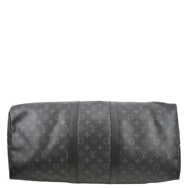 LOUIS VUITTON Keepall 55 Bandouliere Monogram Eclipse Travel Bag Black
