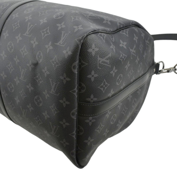 LOUIS VUITTON Keepall 55 Bandouliere Monogram Eclipse Travel Bag Black