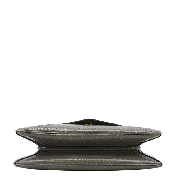 GUCCI Medium Leather Chain Shoulder Bag Grey lower look