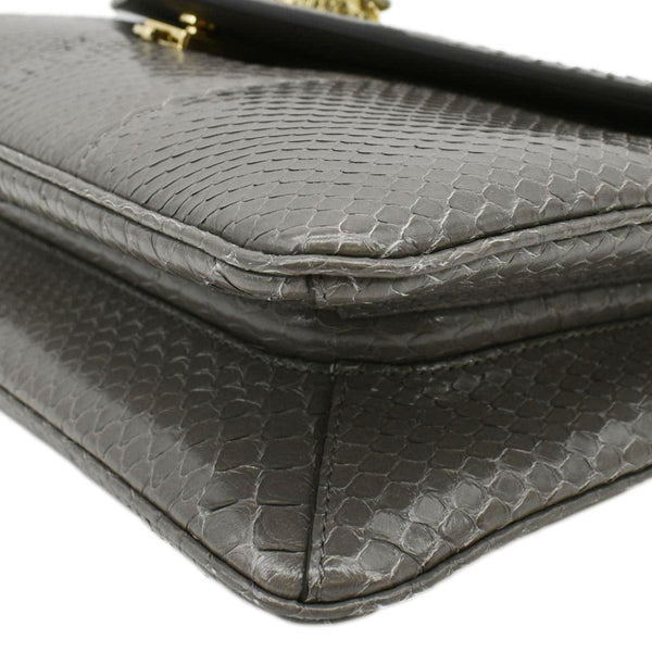 GUCCI Medium Leather Chain Shoulder Bag Grey lower rightcorner look