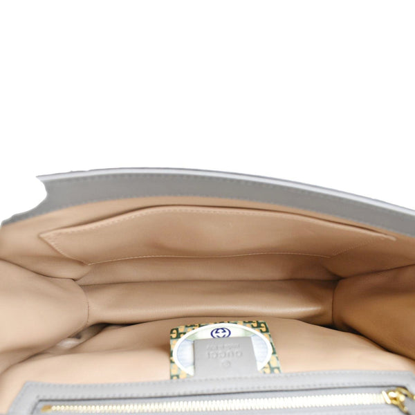 GUCCI Rajah Medium Leather Chain Shoulder Bag Grey 537241