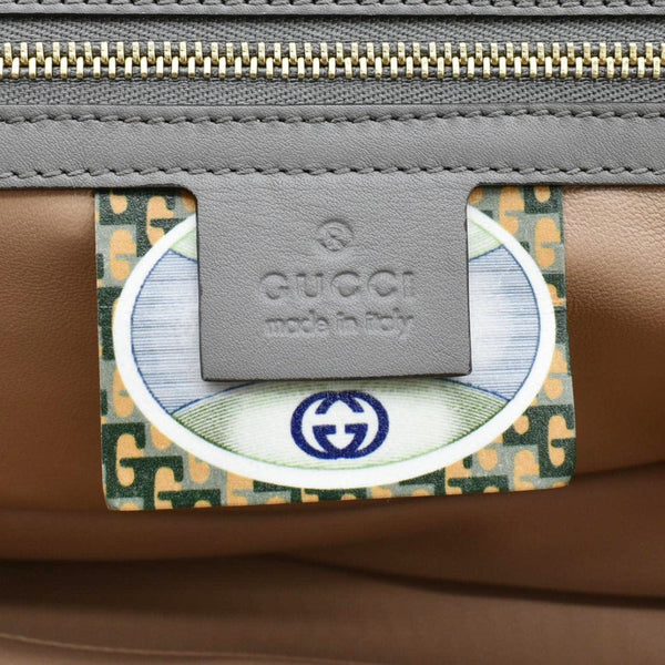 GUCCI Rajah Medium Leather Chain Shoulder Bag Grey 537241