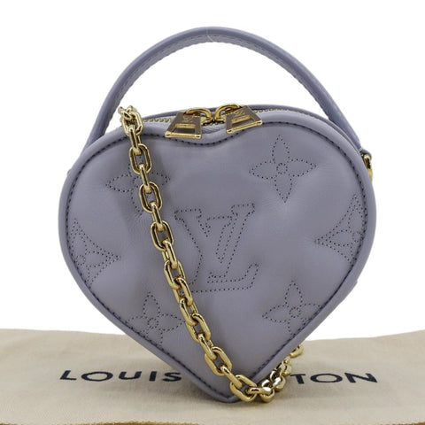 LOUIS VUITTON Pop My Heart Monogram Leather Shoulder Bag Purple front side