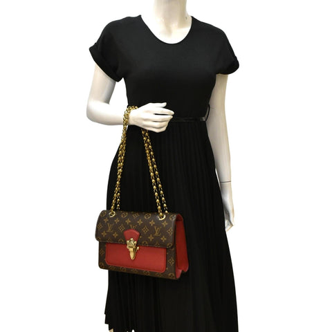 LOUIS VUITTON Victoire Monogram Canvas Shoulder Crossbody Bag Cerise