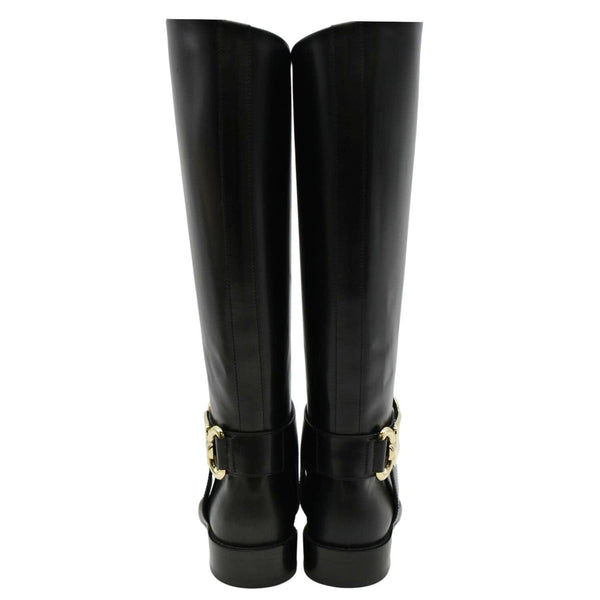 LOUIS VUITTON Westside Flat High Leather Boot Noir Black