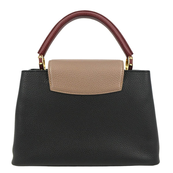 LOUIS VUITTON CapucinesTaurillon Satchel bag Black Leather with back view
